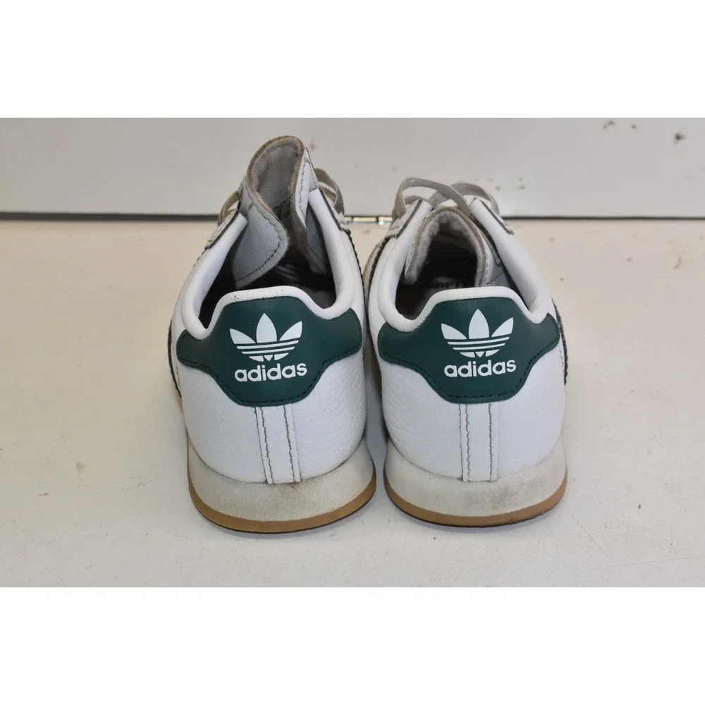 Adidas Samoa Skeakers White/Green Kids Size 9K Youth Gum Walking Shoes Leather‎